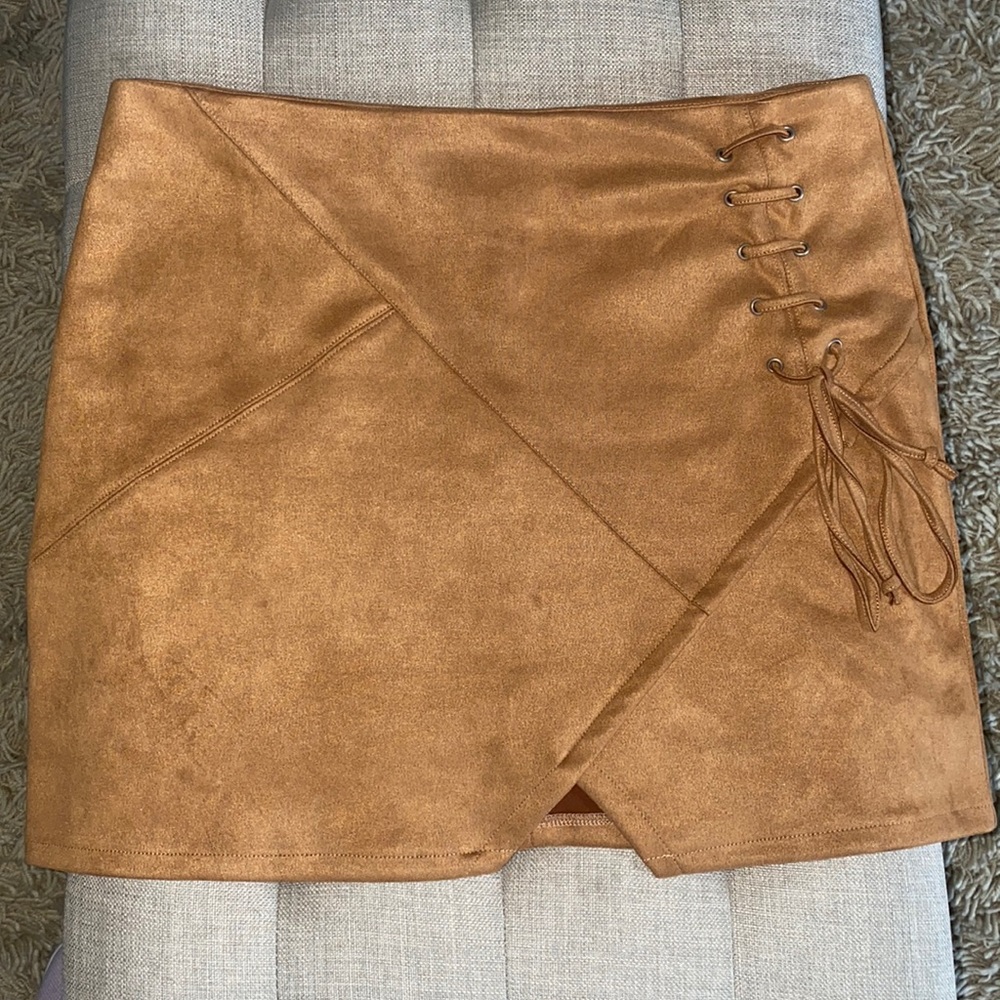 NEW UMGEE Suede High Waist Mini Skirt Large 12 14